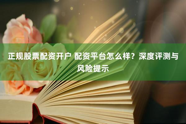 正规股票配资开户 配资平台怎么样？深度评测与风险提示