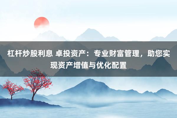 杠杆炒股利息 卓投资产：专业财富管理，助您实现资产增值与优化配置