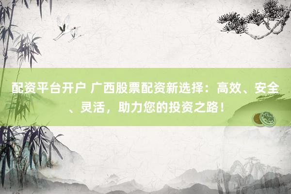 配资平台开户 广西股票配资新选择：高效、安全、灵活，助力您的投资之路！
