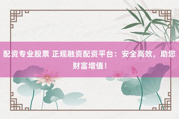 配资专业股票 正规融资配资平台：安全高效，助您财富增值！